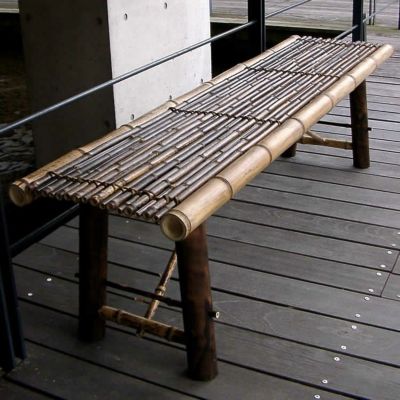 虎竹縁台（折り畳み式）大<br>150cm　3人掛け