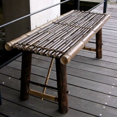 虎竹縁台（折り畳み式）中<br>120cm　2～3人掛け