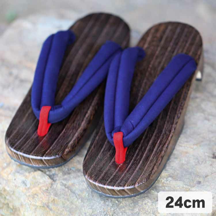 藍染め国産焼磨き女桐下駄 24cm