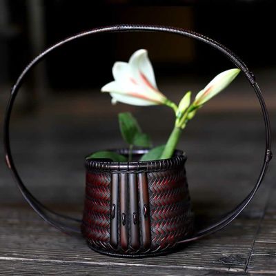 竹製品 花器 別府 寿籃作 一点物 新品未使用 - 工芸品