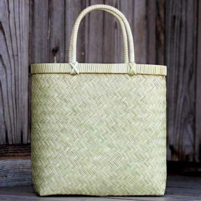 スズ竹手提げ縦長かご(特上)