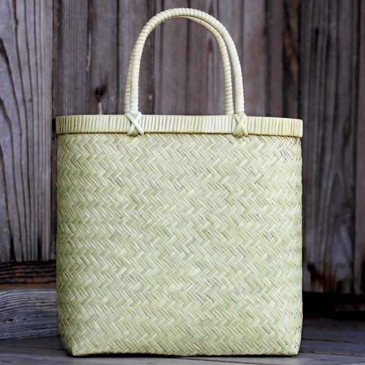 スズ竹手提げ縦長かご(特上)