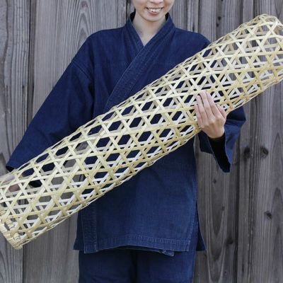 夏でもひんやり涼しい竹の抱き枕<br>白竹抱き枕六ツ目　100センチ<br>（竹夫人/竹婦人/筒枕/筒まくら）