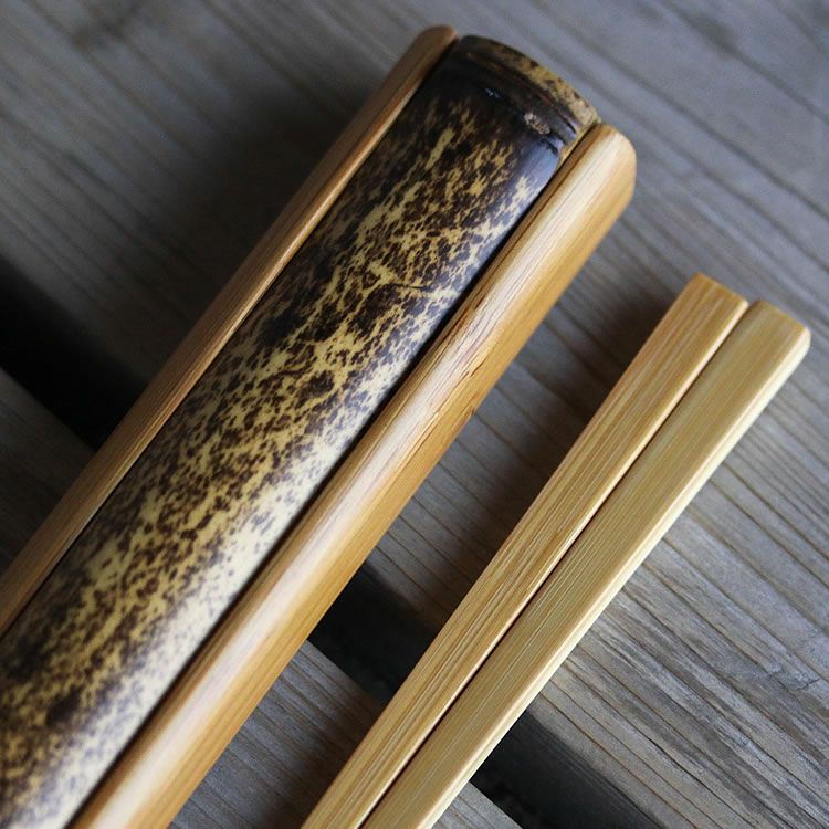 黒竹箸箱と竹箸セット