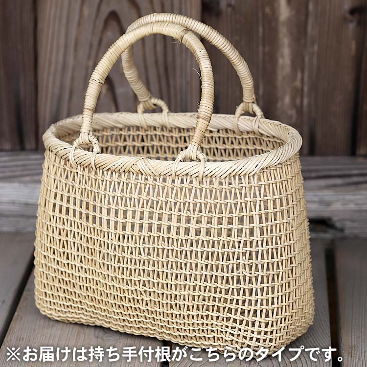 白あけびこだし編み手提げ籠バッグ