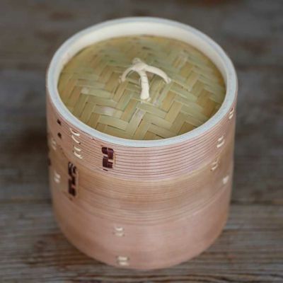 蒸し鍋、温野菜がおいしくできる蒸し器<br>杉蒸籠（セイロ）15cm2段身蓋セット