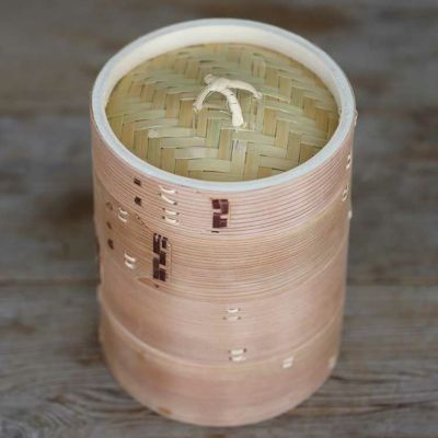 蒸し鍋、温野菜がおいしくできる蒸し器<br>杉蒸籠（セイロ）15cm3段身蓋セット