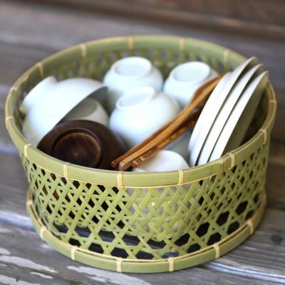 使いやすい形と大きさ<br>水切れの良い青竹茶碗籠
