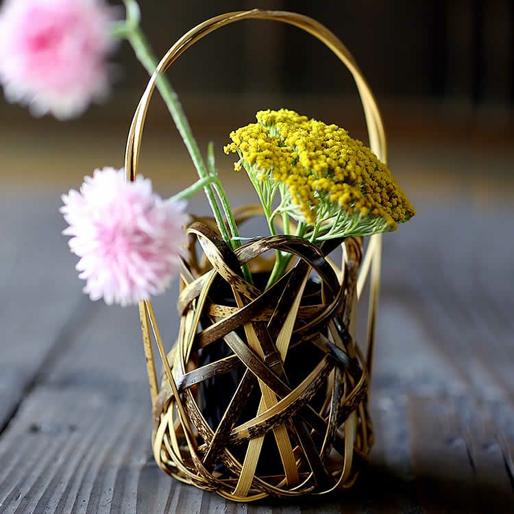 【希少価値！】虎斑竹の花籠 生花用　置物 専用の花瓶剣山付き 専用箱なし 楽天市場】虎竹花籠 蛇籠 : 虎斑竹専門店 竹虎