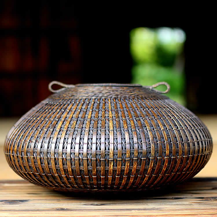 塩月寿籃作 虎竹花器 睦月（Japanese bamboo object by Juran Shiotsuki） | 虎斑竹専門店 竹虎