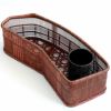 一点限り】塩月寿籃作 櫛目編 花籃（Japanese bamboo art by