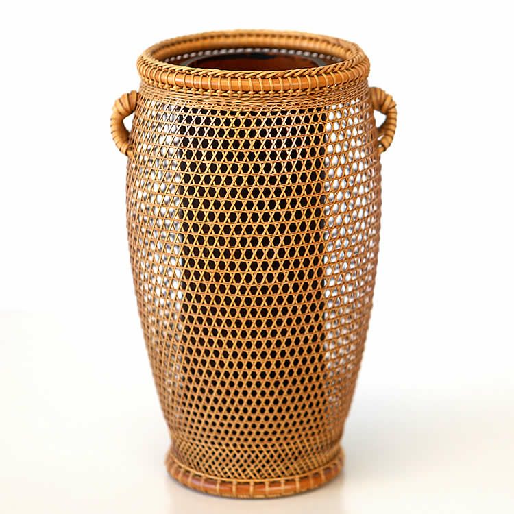 一点限り】 岡崎竹邦斎作 みじん編六ツ目花籃 | 虎斑竹専門店 竹虎