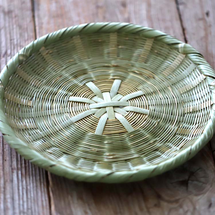 菊底編み青竹蕎麦ざる24cm