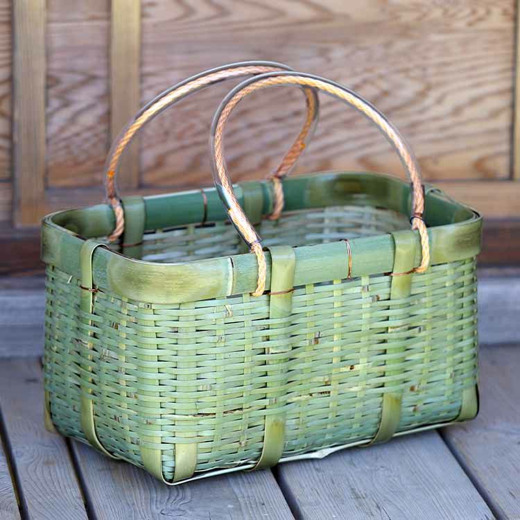 竹細工 工芸品 竹かご 竹籠 真竹 手提げ籠 持ち手付き 竹細工 工芸品 竹かご 竹籠 真竹 手提げ籠 持ち手付き - メルカリ