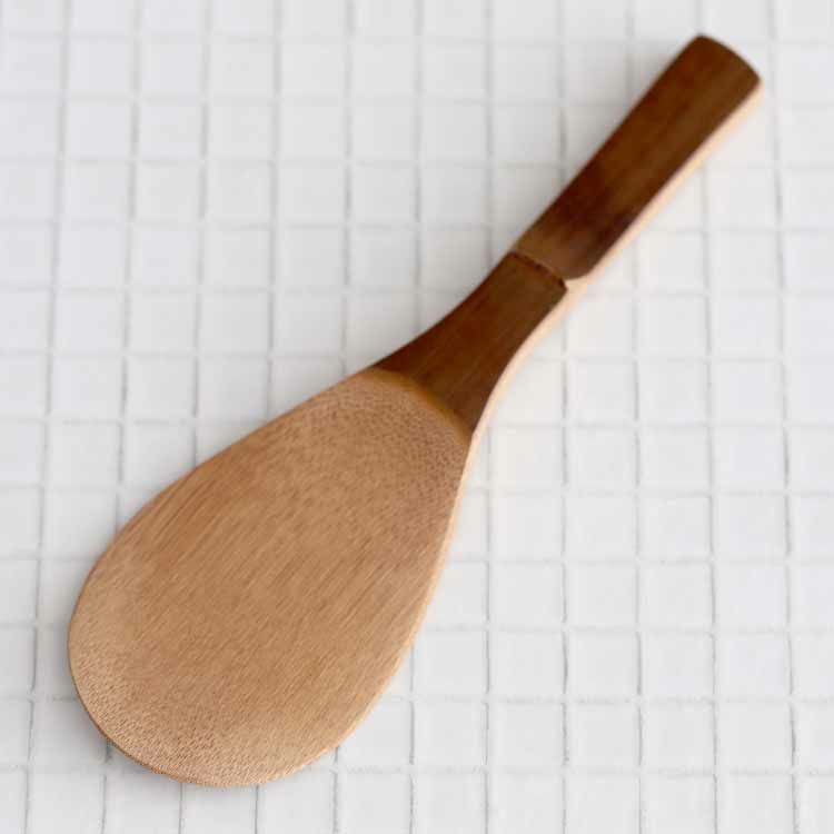 無塗装炭化竹しゃもじ