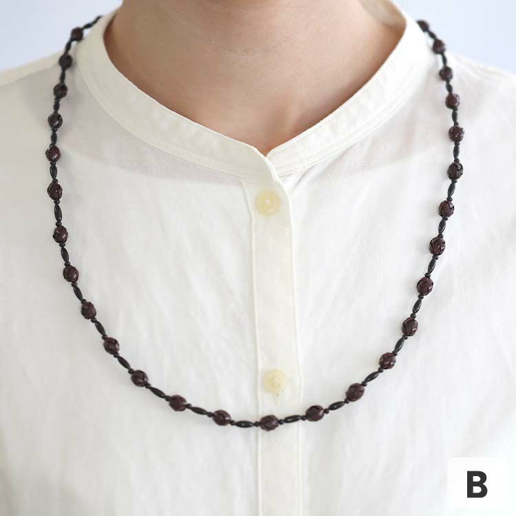 竹玉編みネックレス