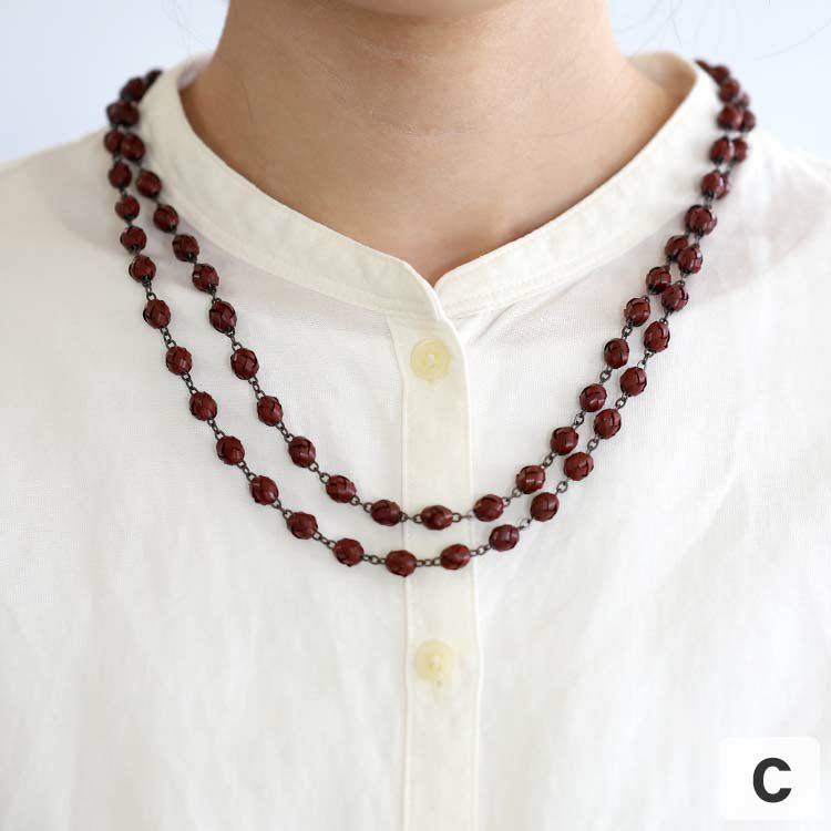 竹玉編みネックレス