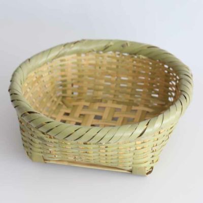 【限定】青竹巻縁茶碗籠<br>お一人様～お二人様まで<br>小振りで使いやすい<br>昔ながらの素朴な竹籠