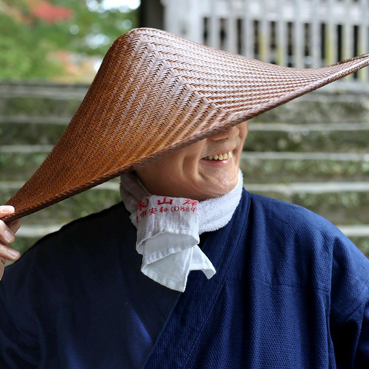 国産竹網代編み浪人笠